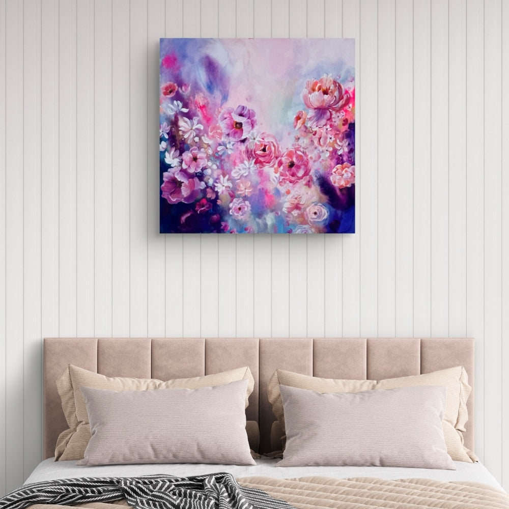 Statement flower painting for bedroom