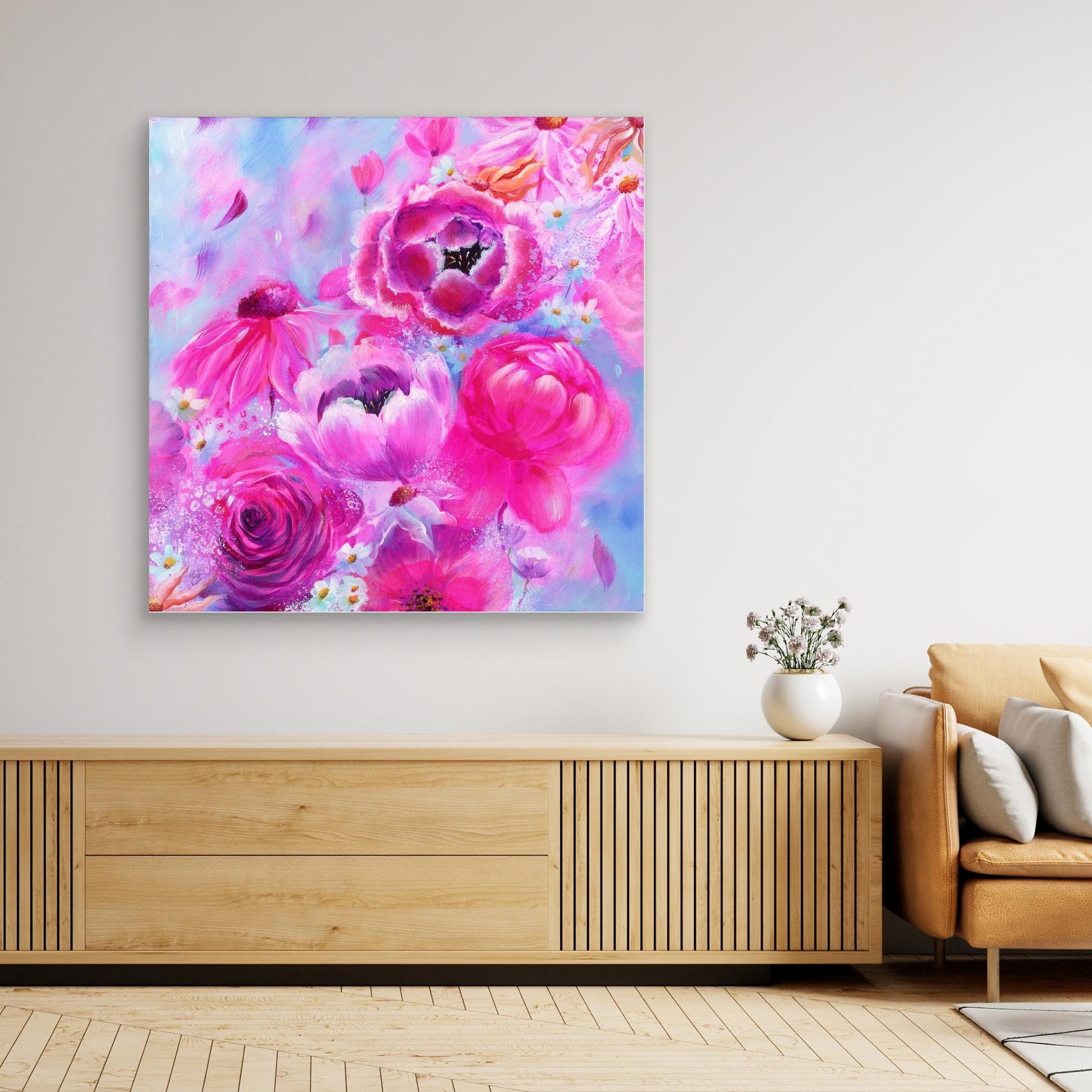 'Breezy Blooms' (Print On Stretch Canvas)