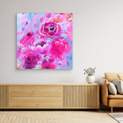 'Breezy Blooms' (Print On Stretch Canvas)