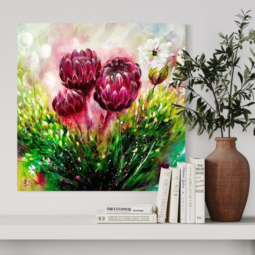 Vibrant Protea Painting