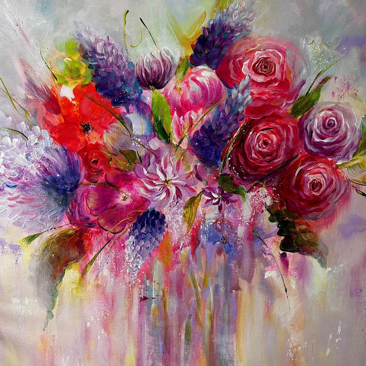 Original Vibrant floral art for modern interiors