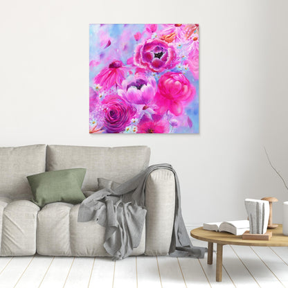 'Breezy Blooms' (Print On Stretch Canvas)