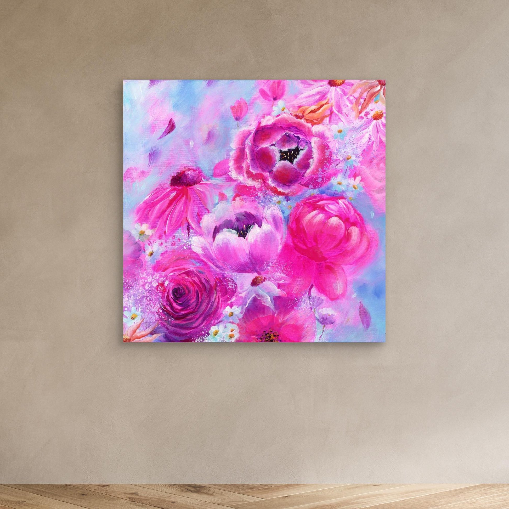 'Breezy Blooms' (Print On Stretch Canvas)
